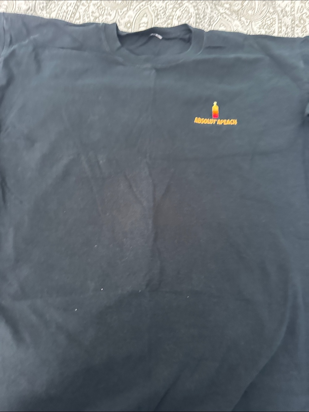 Black 'Absolut Peach' Graphic Crewneck T-Shirt